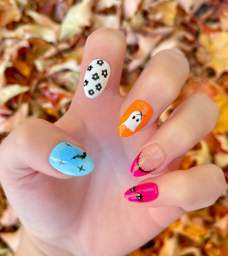 Ghouls Just Want To Have Fun: Short Almond Hand-Painted Press-Ons