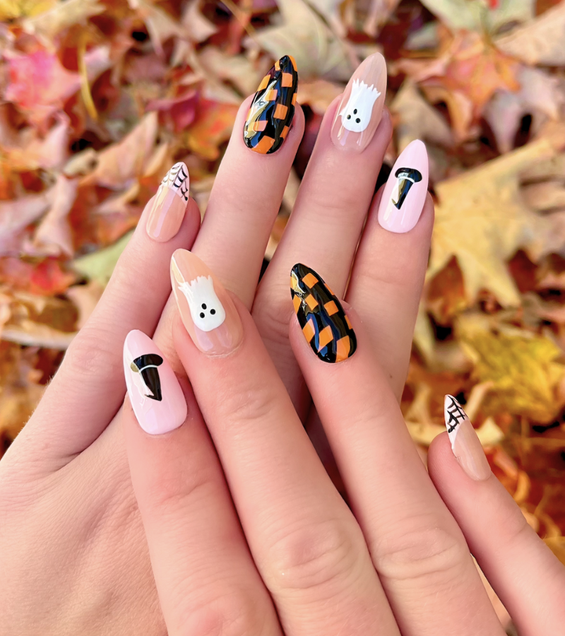 Witch, Please: 24pc Long Almond Hand-Painted Press-On Nails