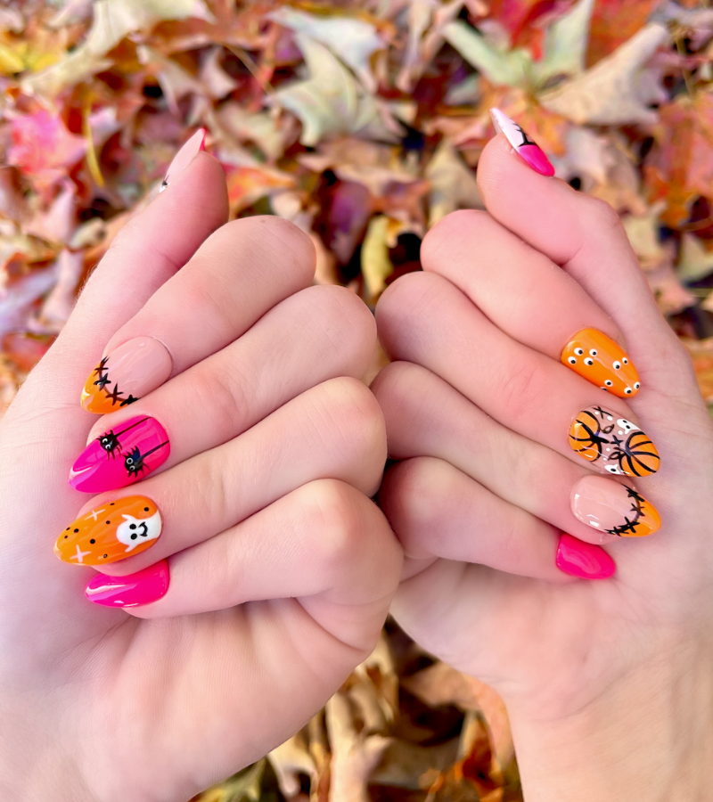 Frankenstein Fab: 24 Piece Almond Press-On Nails