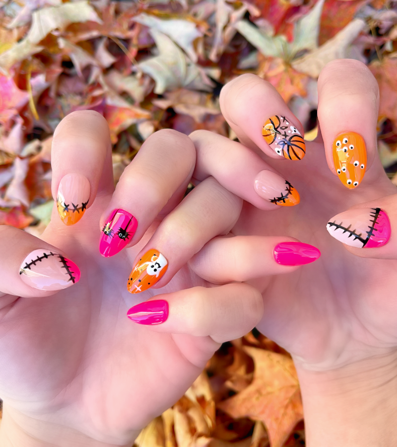 Frankenstein Fab: 24 Piece Almond Press-On Nails