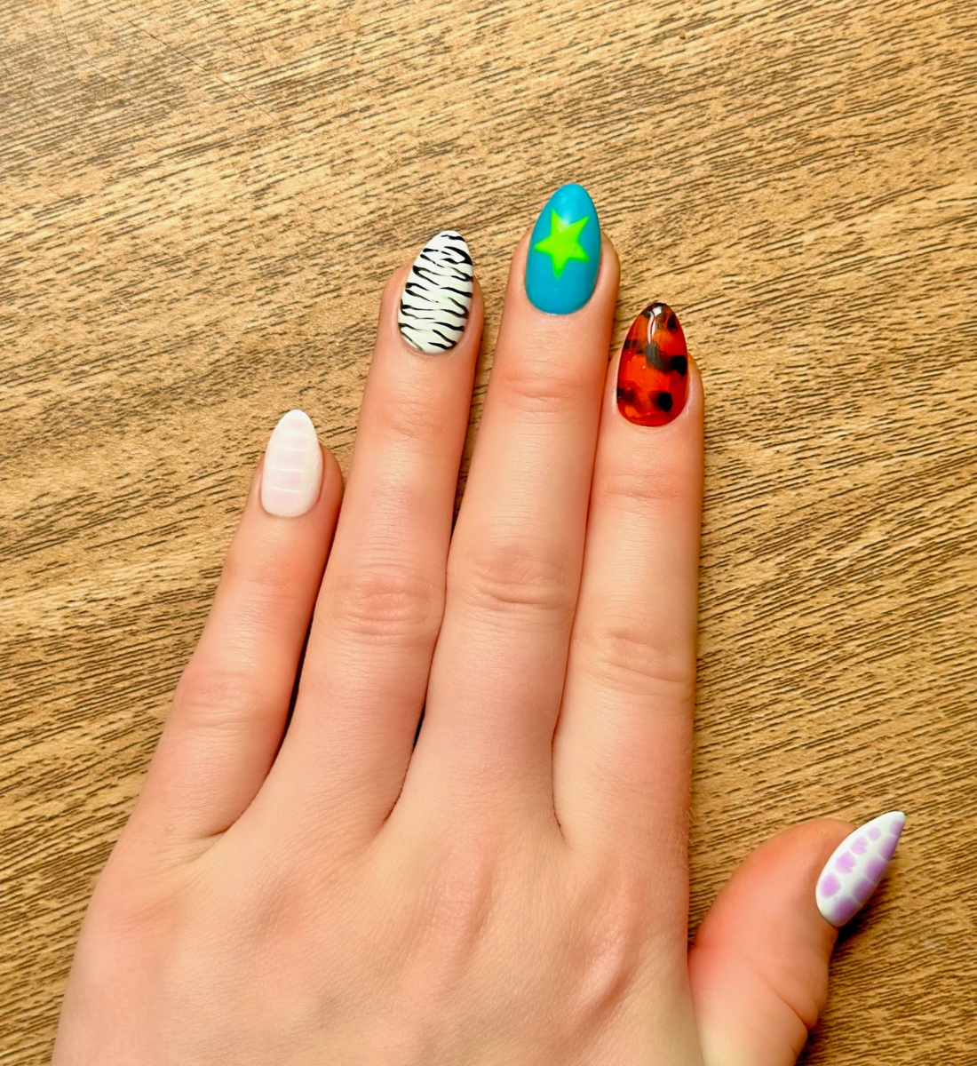 Savage: 24pc Short Almond Hand-Painted Luxury Press-on Nails