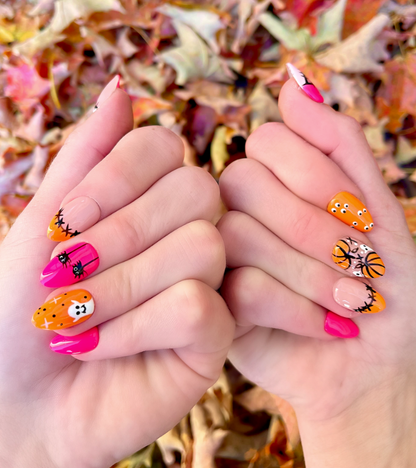 Frankenstein Fab: 24 Piece Almond Press-On Nails