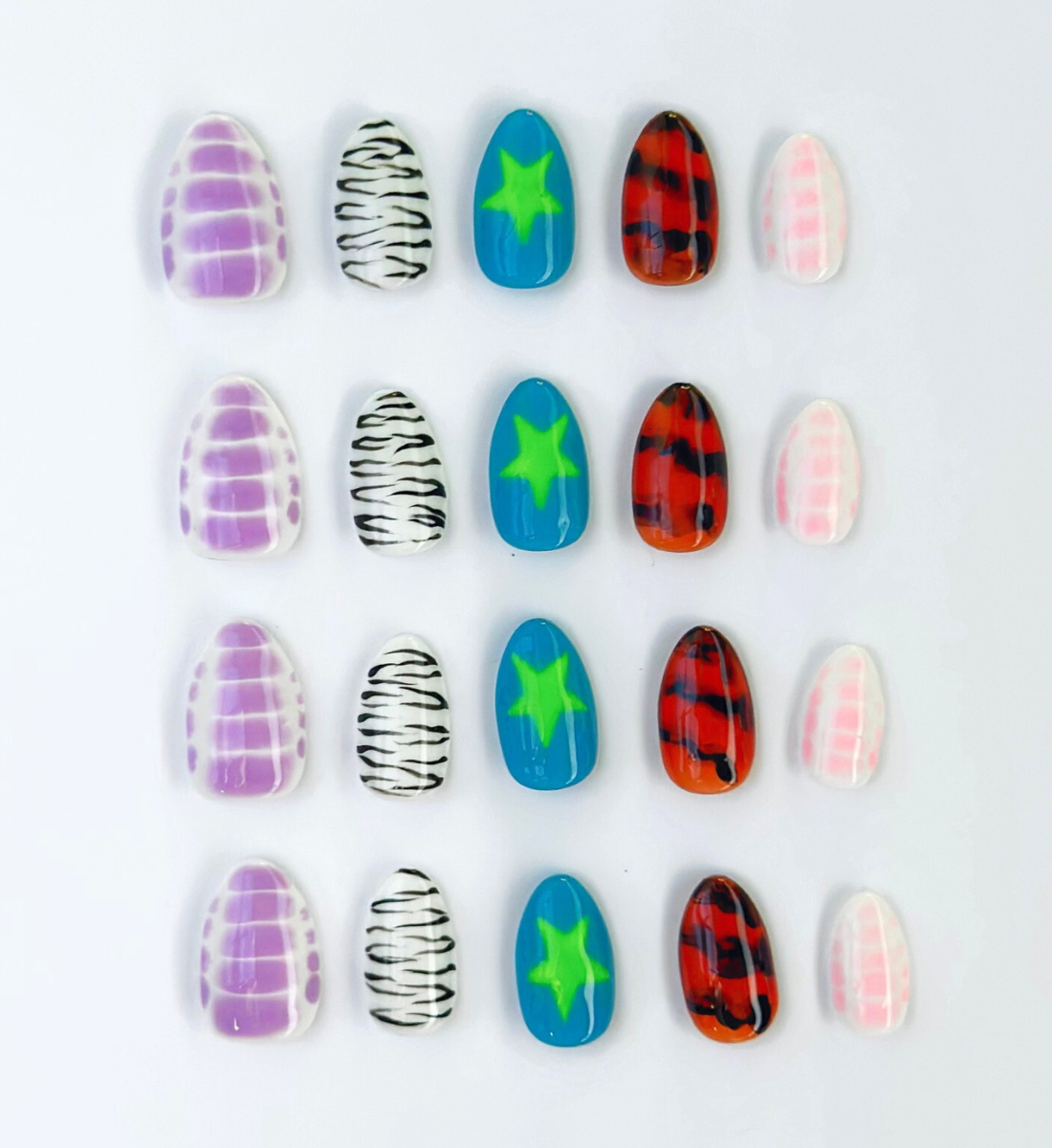 Savage: 24pc Short Almond Hand-Painted Luxury Press-on Nails